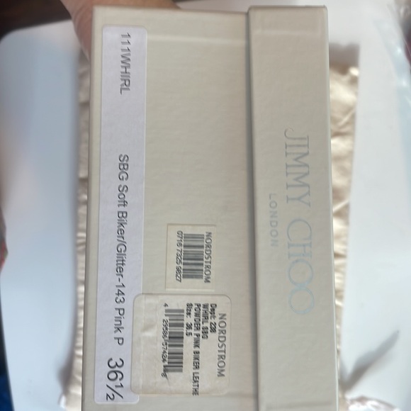 Jimmy Choo Leather Ballet Soft Biker Pink Ballet Flats Gold Cap Accents Sz 6.5 - Picture 7 of 13